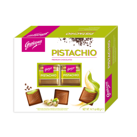 Goplana Czekoladki Pistachio Czekoladki mleczne 400g